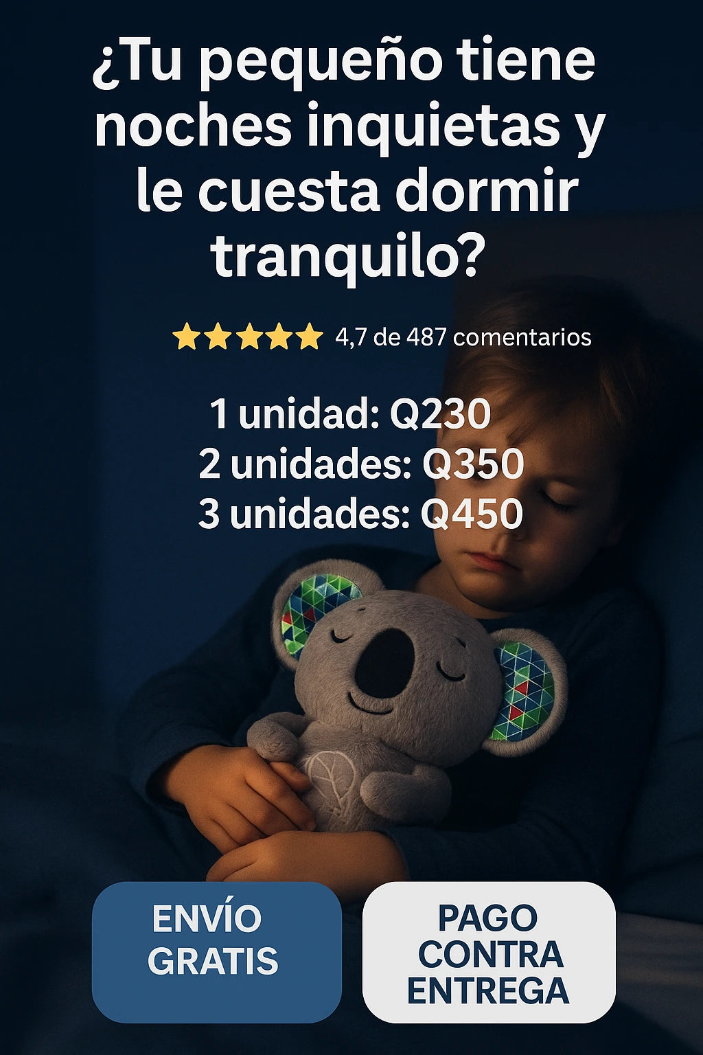 Peluche Koala Que Respira Sonido Y Luz Relajante Para Bebés