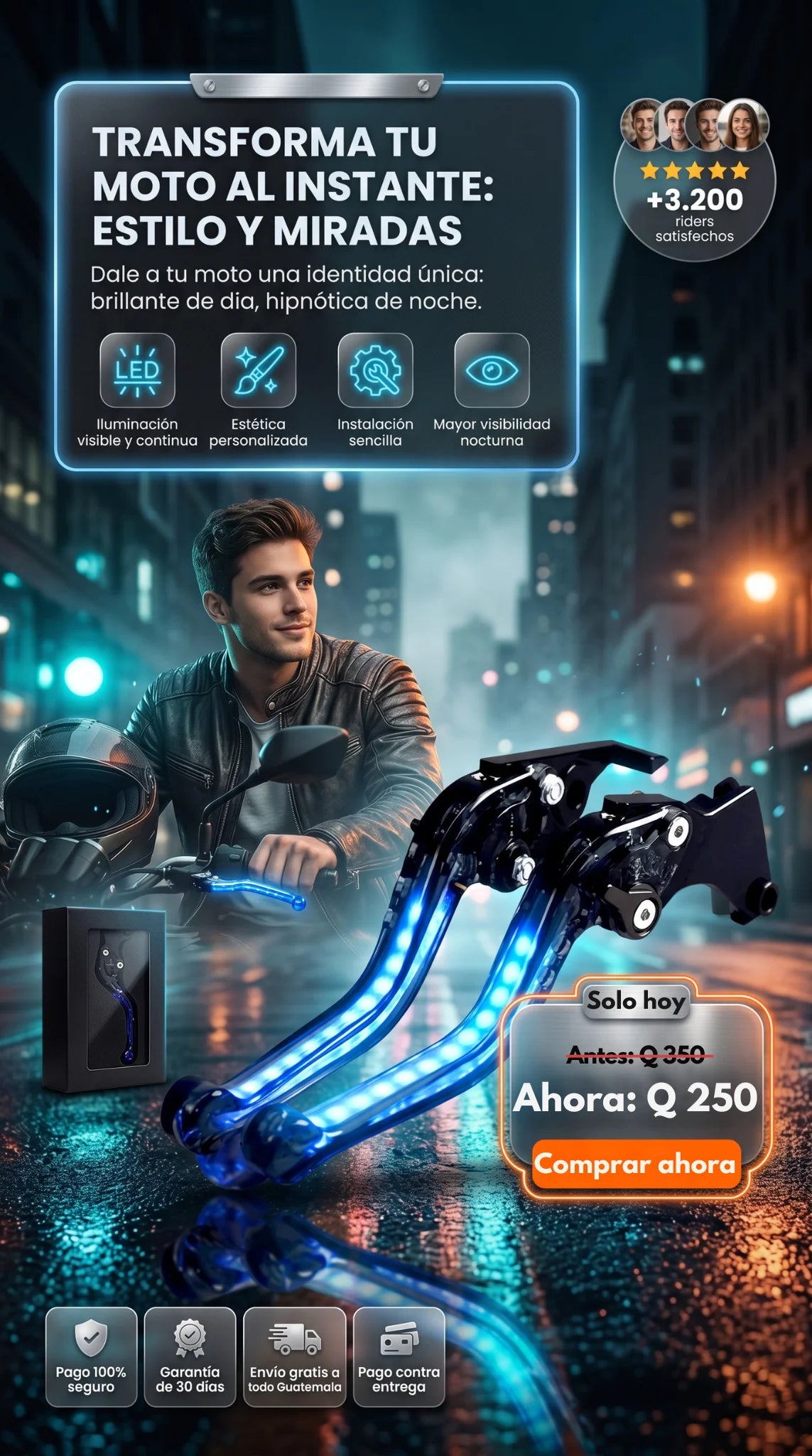Manecilla LED de Freno y Embrague para Motocicleta